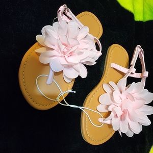 9/10 pink flower sandles toddler girls